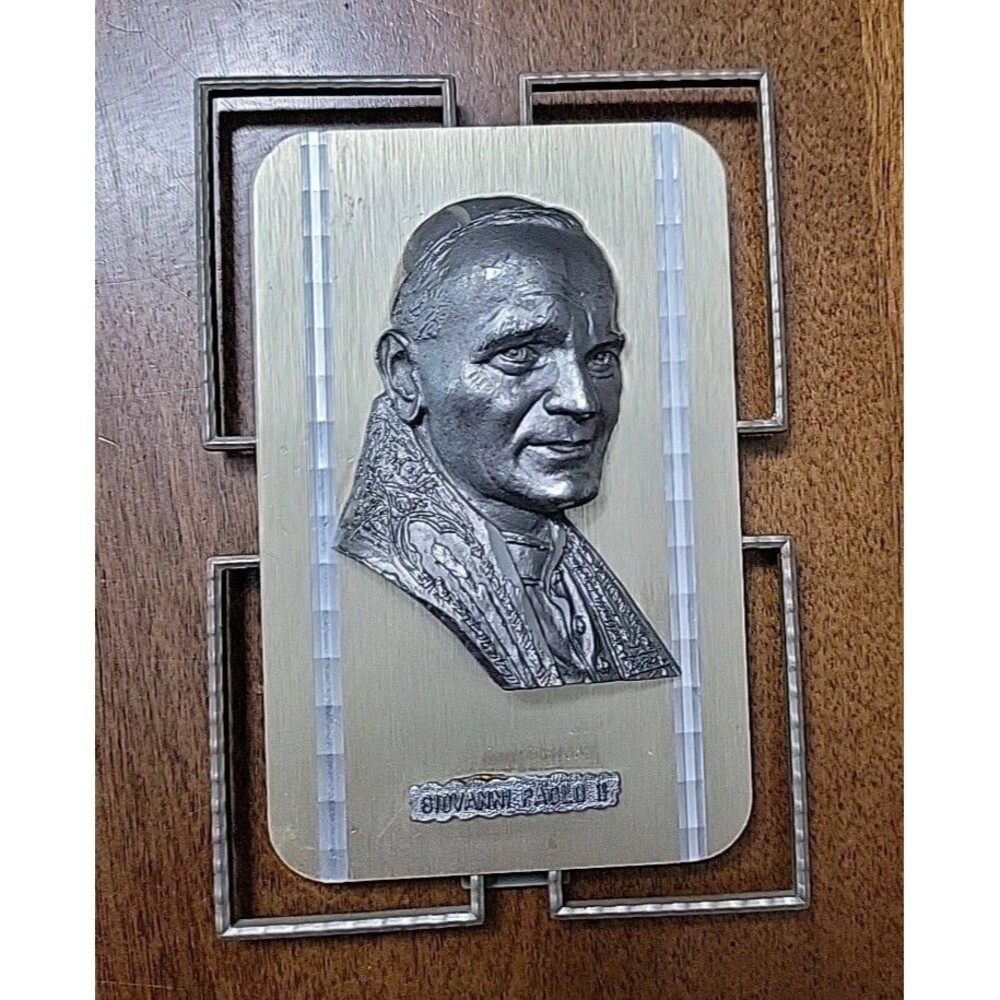 Vintage Fusione A.L. Ritoccata A Mano Pope John Paul II Sculpture Giovanni Paolo